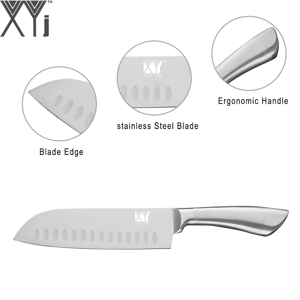 New Professional XYj 7 inch Santoku Knife Japanese Style Stainless Steel Kitchen Knives Fashion Cooking Tools Accessories | Дом и сад