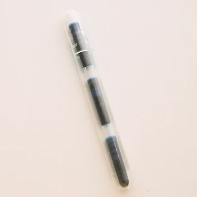 2 шт./лот, Маленькая прозрачная мини-ручка, kawaii SPN-20, Petit1, цветная, розовая, синяя, зеленая, для студентов, ручная, милая, японская, оригинальная - Цвет: Blue 6 ink cartridge