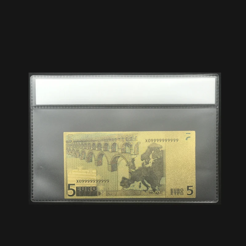 Лучшая цена на Золотая банкнота Евро 5 евро банкнот В позолоченном металле 99.9%