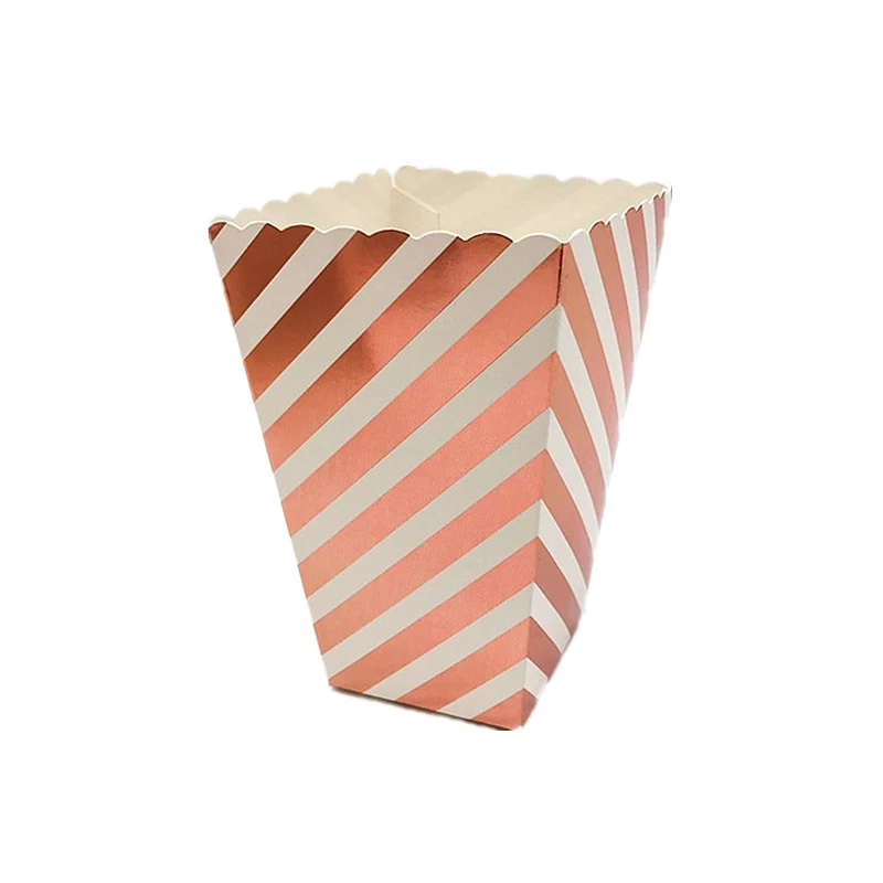 12 шт. жесткая бумага из розового золота мини-коробки для попкорна вечеринок