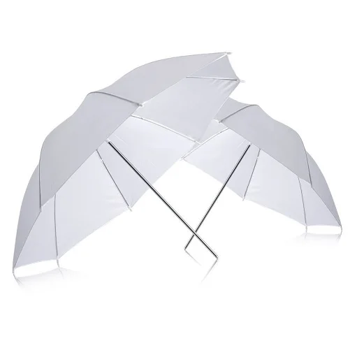 White Translucent Neewer 2 шт. 3" /84 см профессиональная фотостудия светоотражающее освещение черный серебристый/белый полупрозрачный зонтик - Цвет: White Translucent