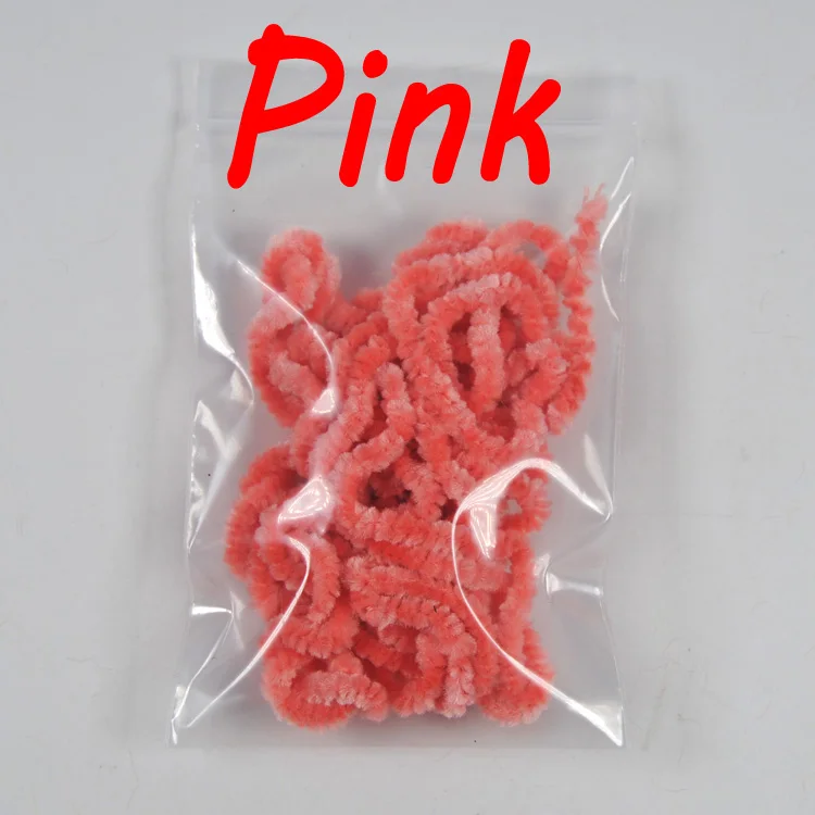 pink Bimoo 2 м для ловли нахлыстом шерстяной червь для ловли нахлыстом Стример Летать Связывание чеенил толщиной 3 мм~ 5 мм оливковый белый розовый зеленый красный коричневый и т. Д - Цвет: pink