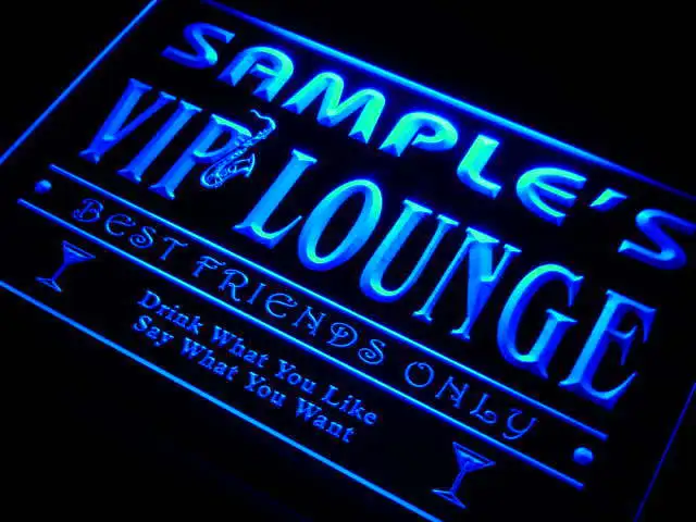 qi-tm Name Personalized Custom VIP Lounge Best Friends Only Bar Beer Neon Light Signs with On/Off Switch 7 Colors 4 Sizes
