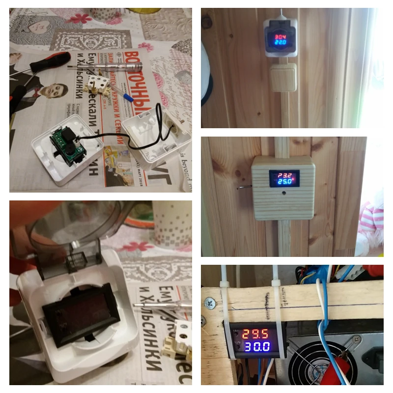 Мини цифровой интеллигентая (ый) Термостат AC/DC 12V 10A настраиваемый регулятор