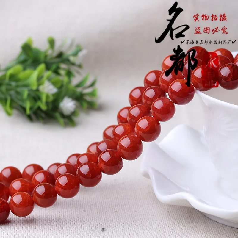 Натуральный кристалл 7А красный дракон линии камень оптом бусины Diy ювелирные