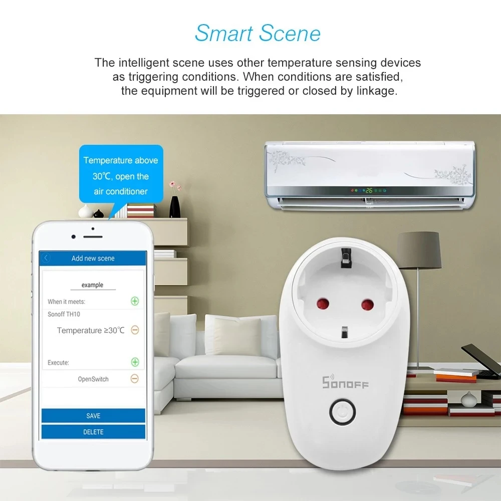 Sonoff S26 Wi-Fi базовая умная розетка ЕС Беспроводная штепсельная розетка умная домашняя розетка работает с Alexa Google Assistant