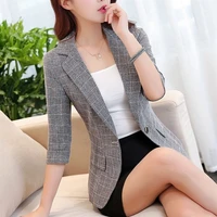 j61665 suit women jacket ladies seven sleeve work wear plus size female outerwear