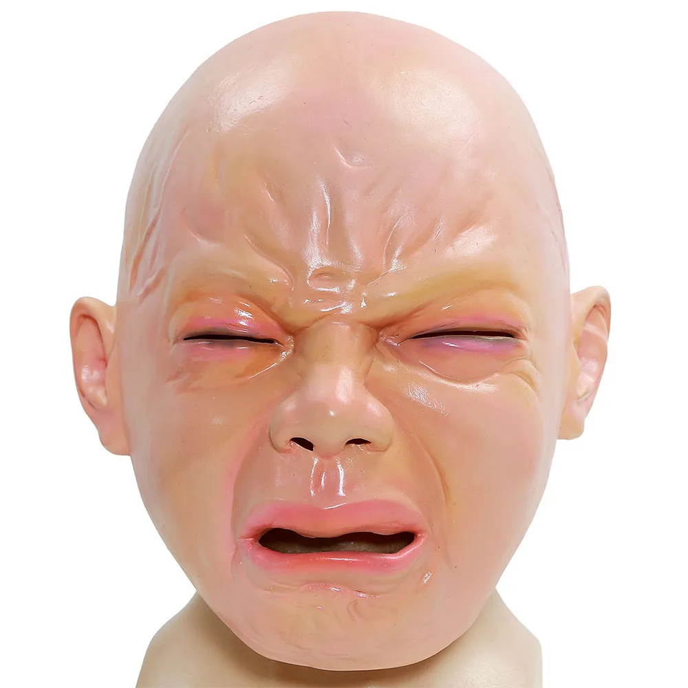 Coslive плач ребенка маска Жуткий Полная Голова Латекс Маска для вечеринок
