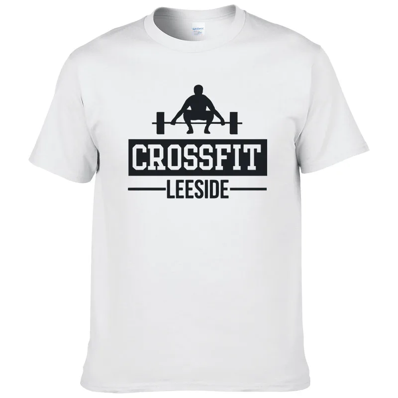 Бренд Crossfit Фитнес футболки Для мужчин с короткими рукавами хлопок круглый вырез