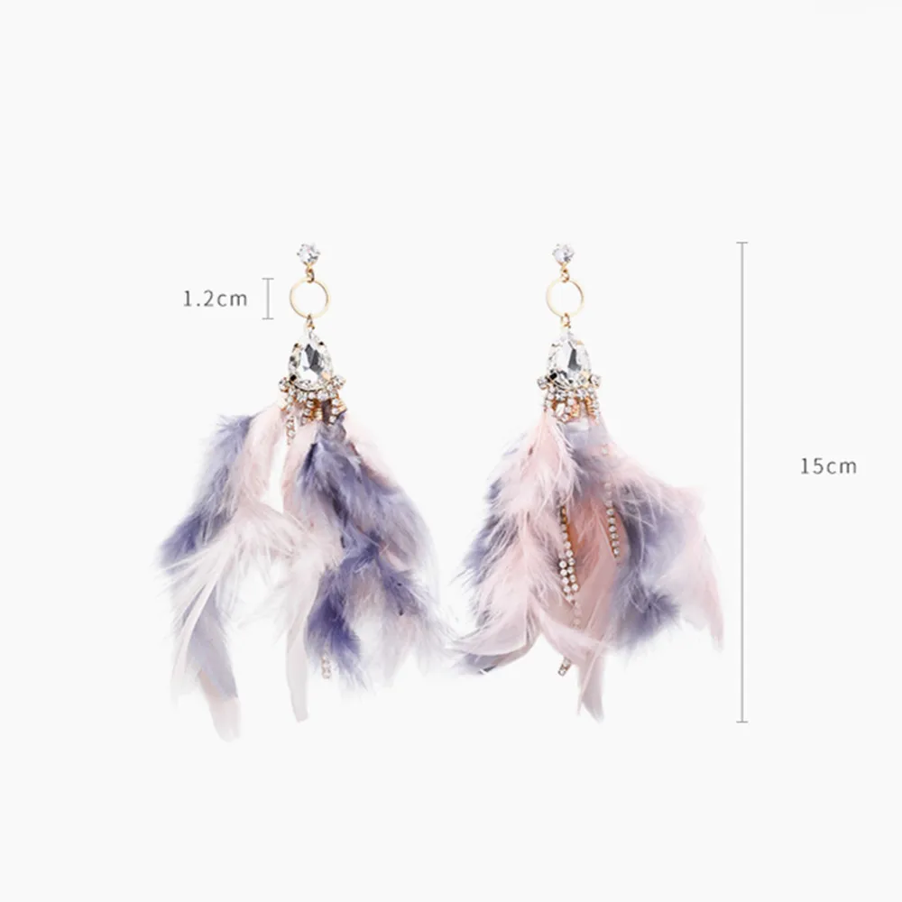 Женские богемные серьги с полыми листьями и кисточками блестящие хрустальные