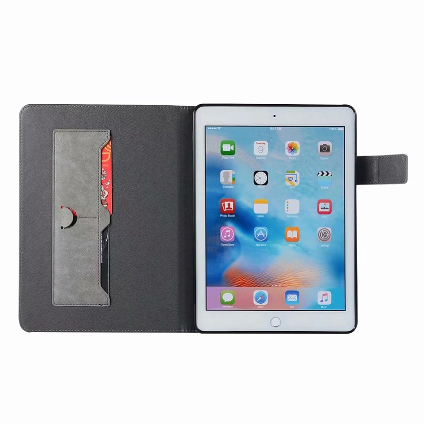 Бумажник Чехол для iPad Air 2 из искусственной кожи чехол Защитный Стенд Тонкий