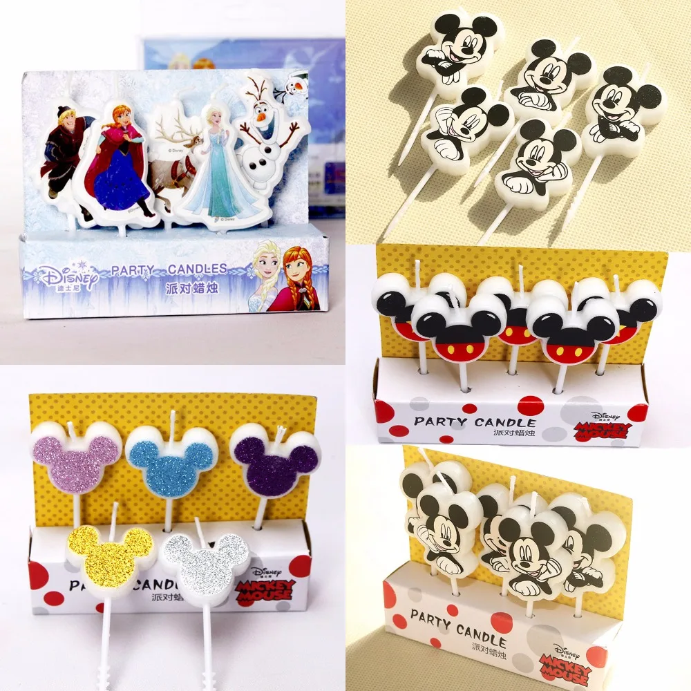 5 шт. принцесса Дисней Минни Микки Маус торт свечи для детей день рождения Топпер