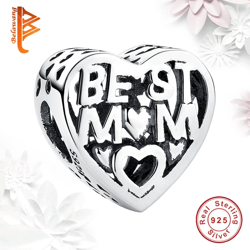 Модные бусины из стерлингового серебра 925 пробы подвески Европейские Бусины Best MOM