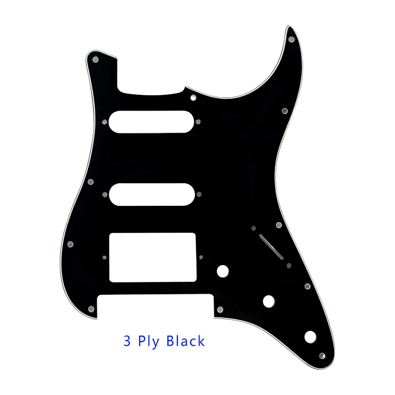 3 ply black Pleroo аксессуары для гитары strat накладка HSS для электрогитары и 11 шурупы Fender Stratocaster Floyd Rose мост Cut с PAF Humbucker - Цвет: 3 ply black
