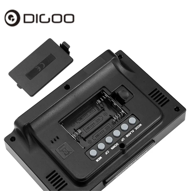 Digoo DG-C3 C3 беспроводной гигрометр с Цветной подсветкой USB, термометр, метеостанция, будильник, черный, 14 см x 9 см x 1,9 см