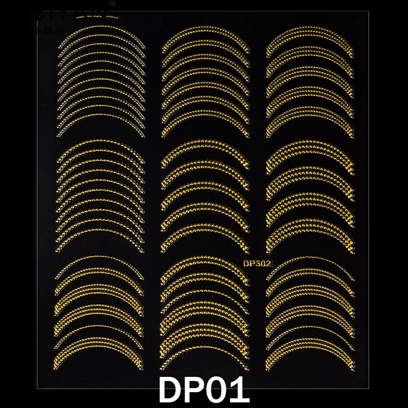 DP01 Наклейки для дизайна ногтей, металлические украшения, чередование линии, лента, самоклеющаяся, переводная фольга, лазер, сделай сам, дизайн, 3D советы, Переводные инструменты, маникюр - Цвет: DP01