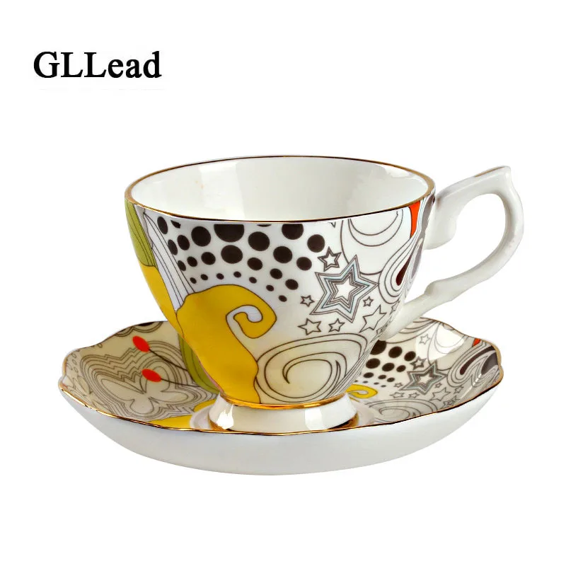 Cffee чашка GLEAD British Bone китайская чаша с золотистой окантовкой чайная из фарфора
