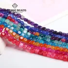 Натуральные Агаты квадратной формы камень свободные распорные Бусины Размер 7-8 мм для изготовления ювелирных изделий DIY браслет ожерелье 15 дюймов