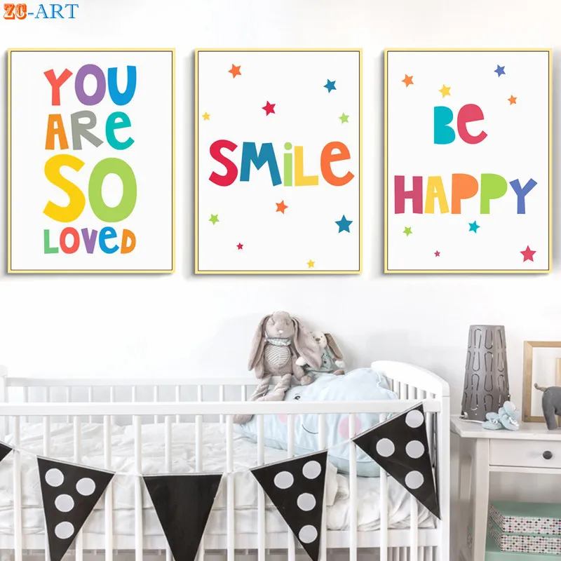 Номерные печати цитаты плакаты картины холста цветной настенное искусство декор детской комнаты картинки украшение.