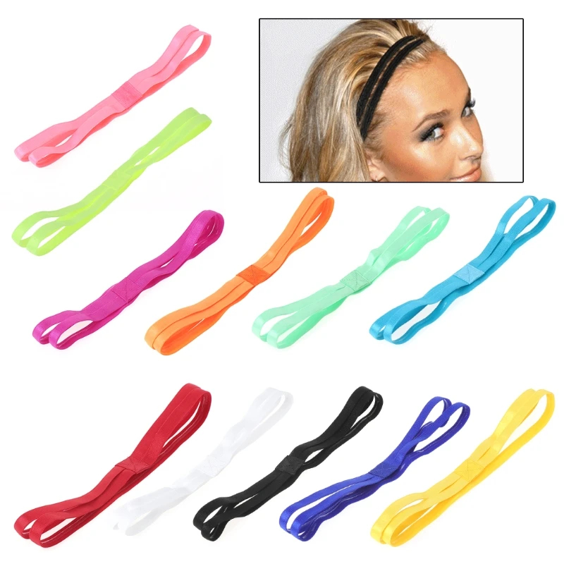 Спортивная повязка для волос эластичные противоскользящие двойные повязки йоги