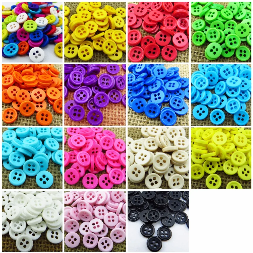 

150PCS 4-Hole Mixed Color RESIN Buttons 4 hole 8.6MM Coat Boots Sewing Clothes Accessory Garment Button R-172a