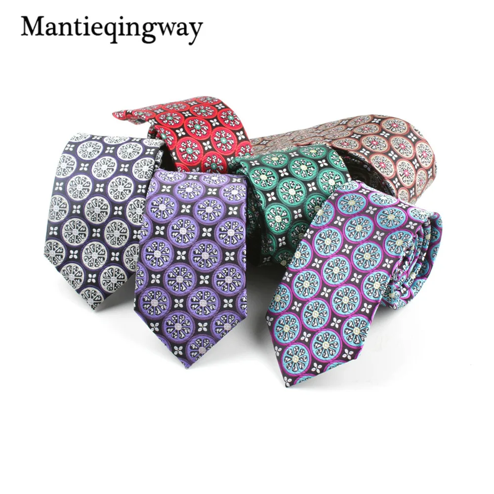 Mantieqingway полиэстер Галстуки для Для мужчин Повседневное цветочный галстук