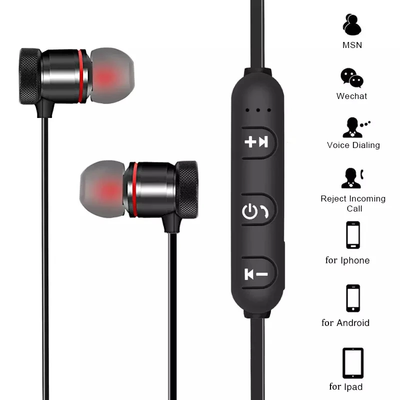 500 шт./лот шейные Bluetooth наушники магнитные Беспроводные спортивные для бега V4.1 с