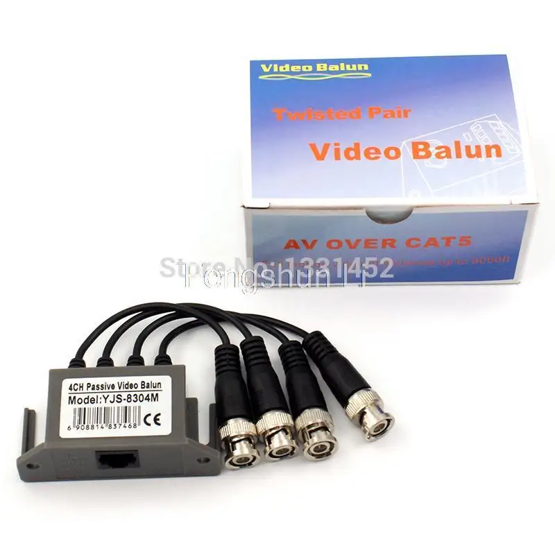 Бесплатная доставка Оптовая продажа 4 CH пассивный видео трансивер RJ45 и BNC Видео