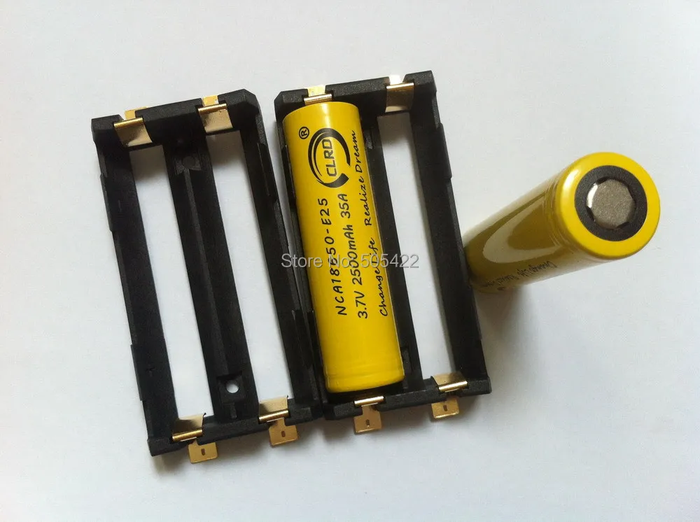 100 шт./лот SMD SMT 18650 Футляр для аккумулятора двойной слот Коробка аккумуляторов с