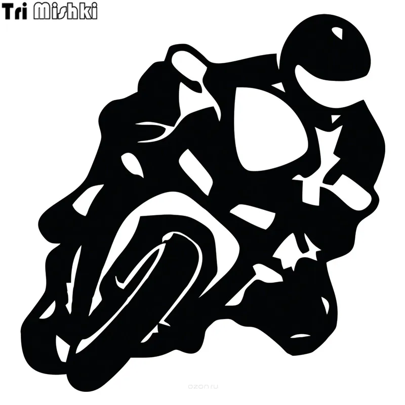 Tri Mishki HZX339# 15.5*15см biker on board байкер за рулем виниловые наклейки на авто наклейка для