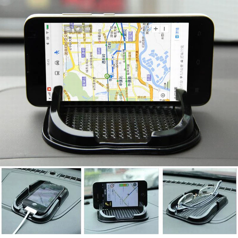 Черный коврик для приборной панели автомобиля Противоскользящий мобильного