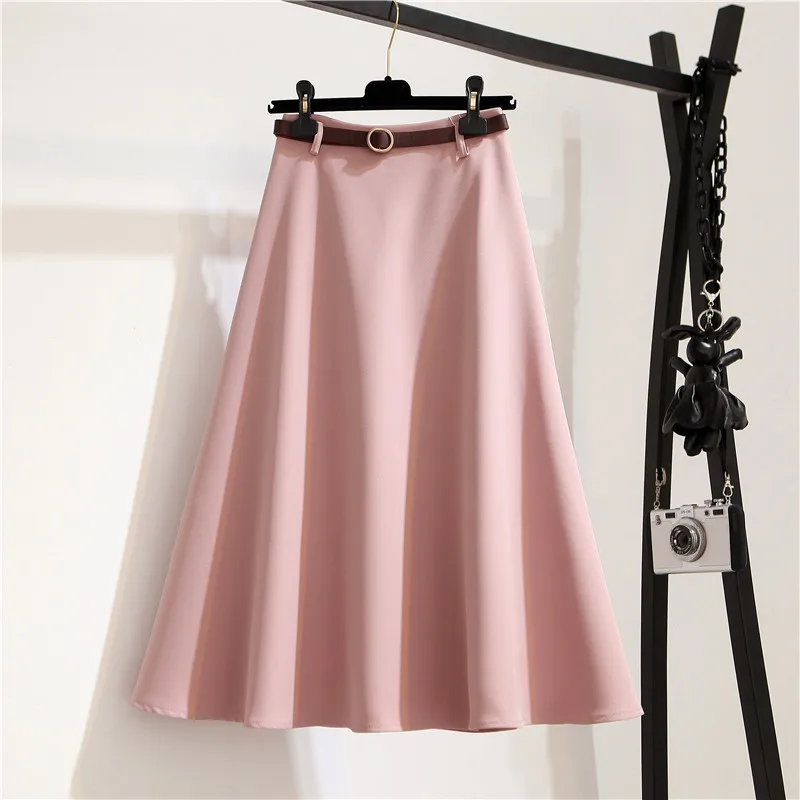 Женская винтажная Юбка-миди с зонтиком летняя трапециевидная юбка поясом