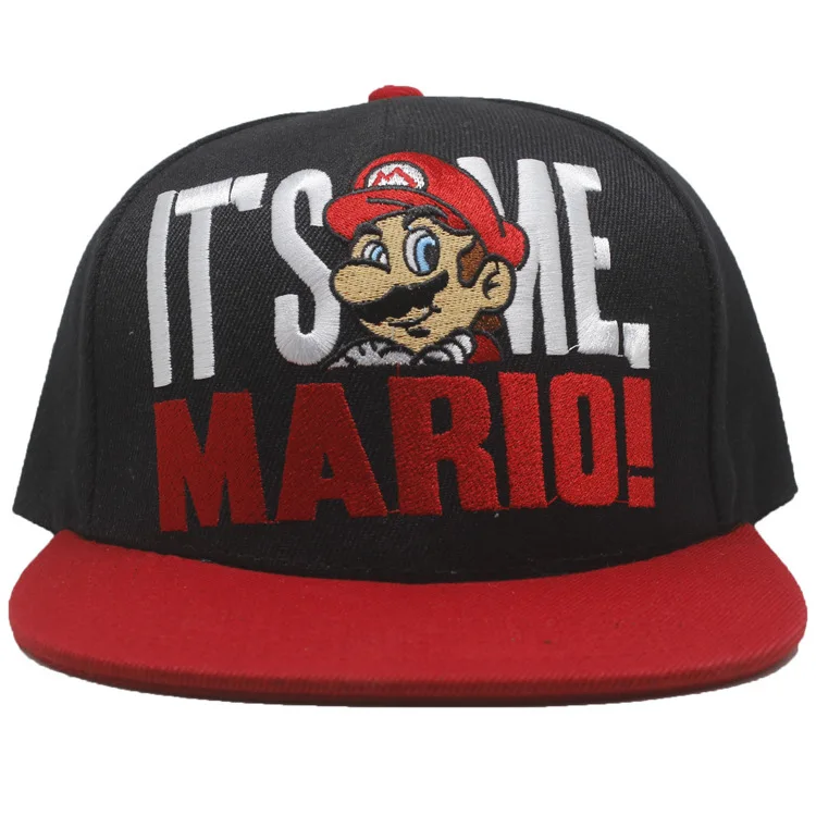 Супер Марио Кепка с вышивкой Snapback хип хоп бейсболки мужские влюбленные пары