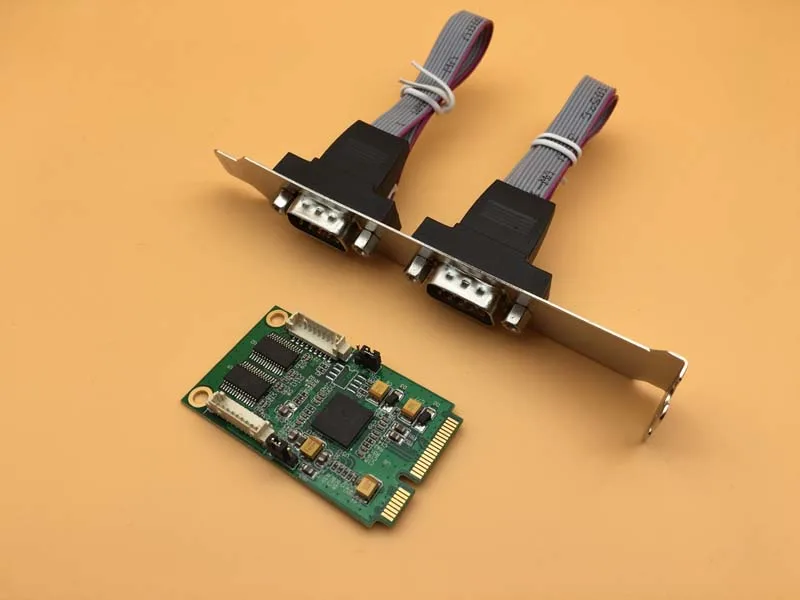 MINI PCI E к 2 портовой RS232 многосерийная карта XR17V352 чип COM порт 9 контактный адаптер