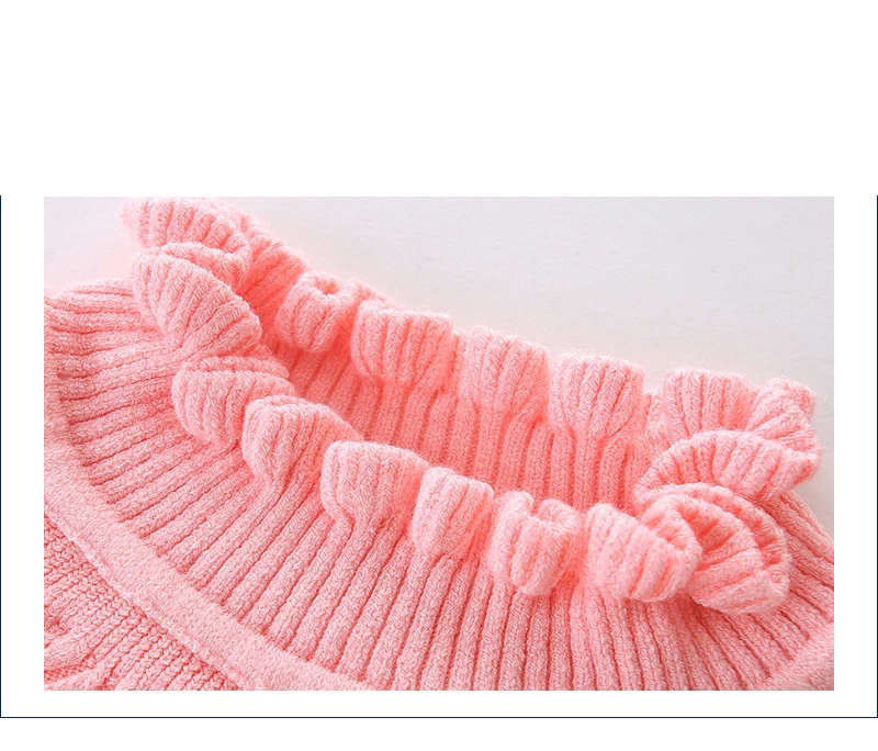 Осень-зима 2018 свитеры для девочек Rlyaeiz кружевная водолазка с оборками детская