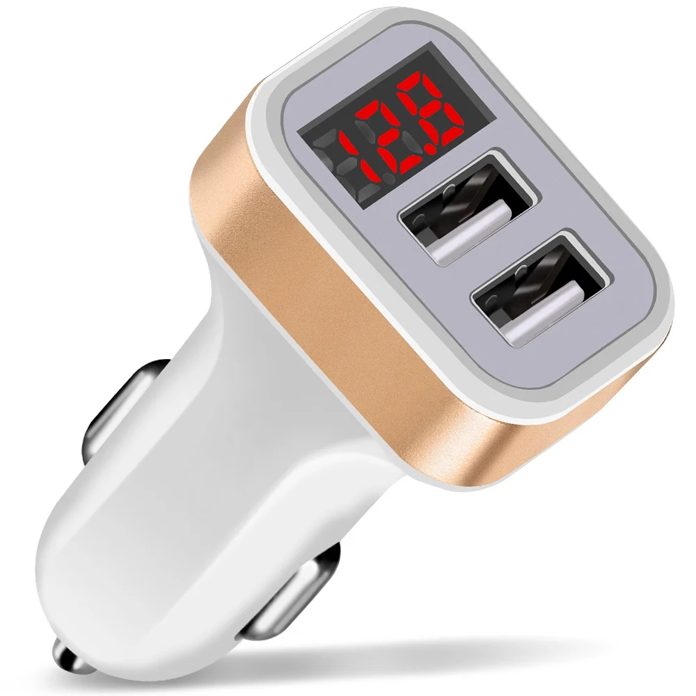 Автомобильное зарядное устройство с 2 USB-портами и светодиодным дисплеем 2.1A |