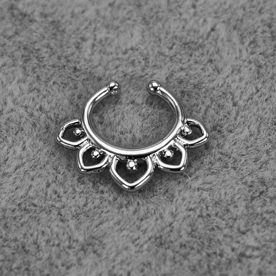 1 шт. модное поддельное пирсинг кольцо в нос зажим перегородка кольца также