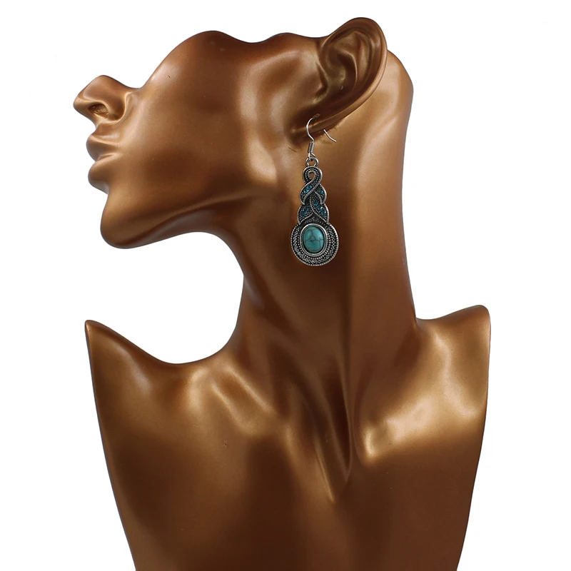 A0165 Богемия Этническая Стиль Винтаж Висячие серьги Бесконечность витая Серьги