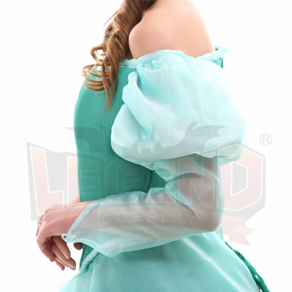 Платье принцессы русалки зеленый Свадебный костюм для Хэллоуина карнавала