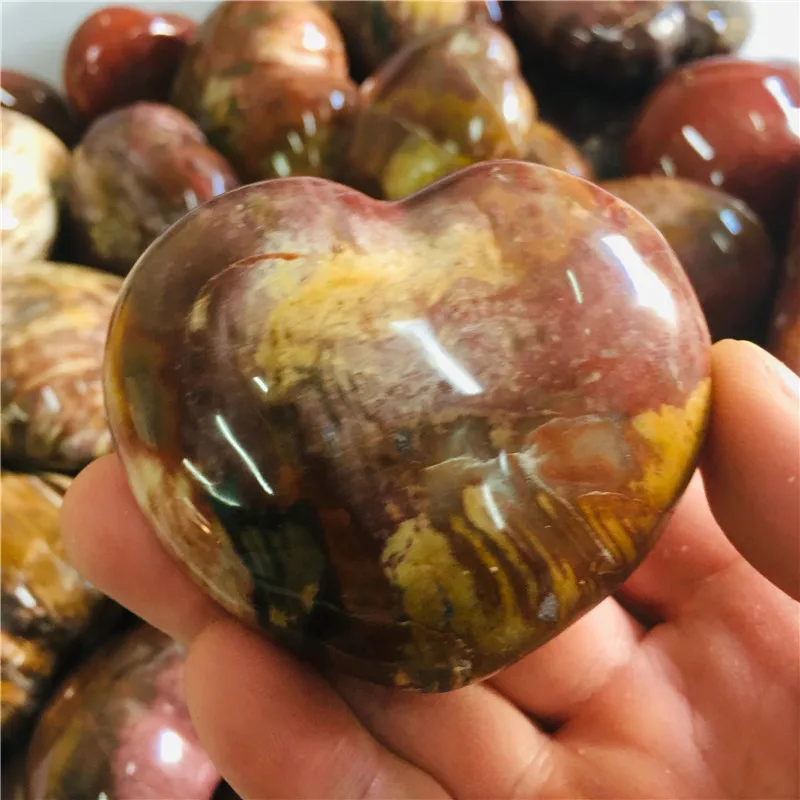 

Natural crystal agate stone heart home decoration heart energy cure