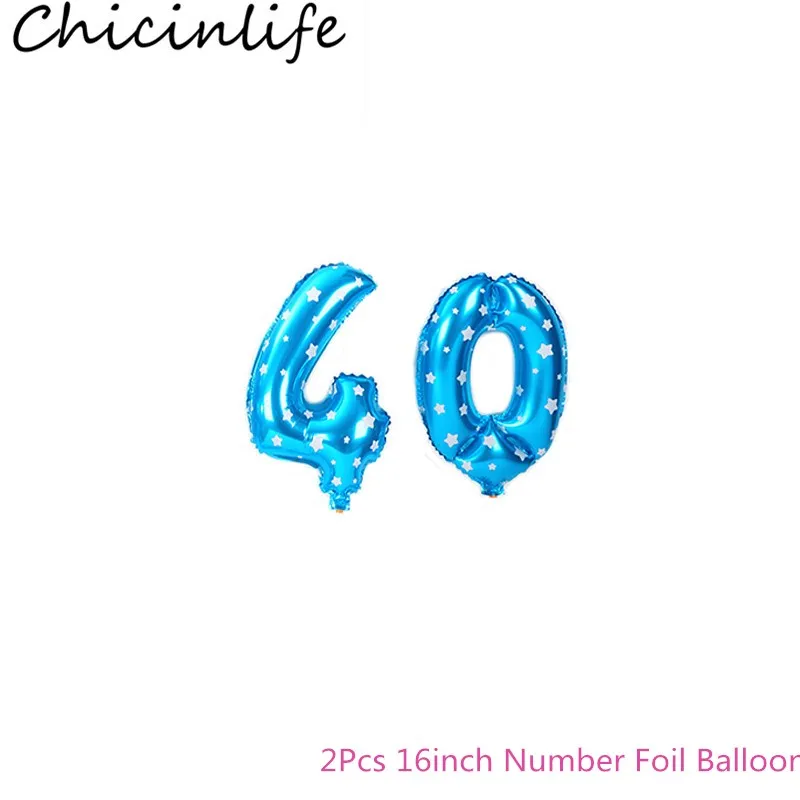 Chicinlife 2 шт 16 дюймовые фольгированные шары с цифрами 30/40/50/60 лет для взрослых дня