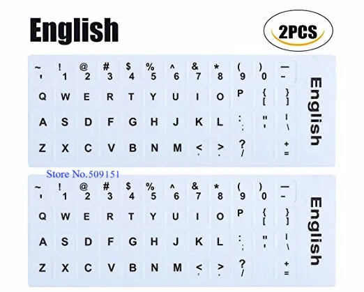 English White Водонепроницаемый Русский Испанский Немецкий Иврит Клавиатура Наклейка s английская французская буква Алфавит макет наклейка ноутбук Настольный компьютер - Цвет: English White