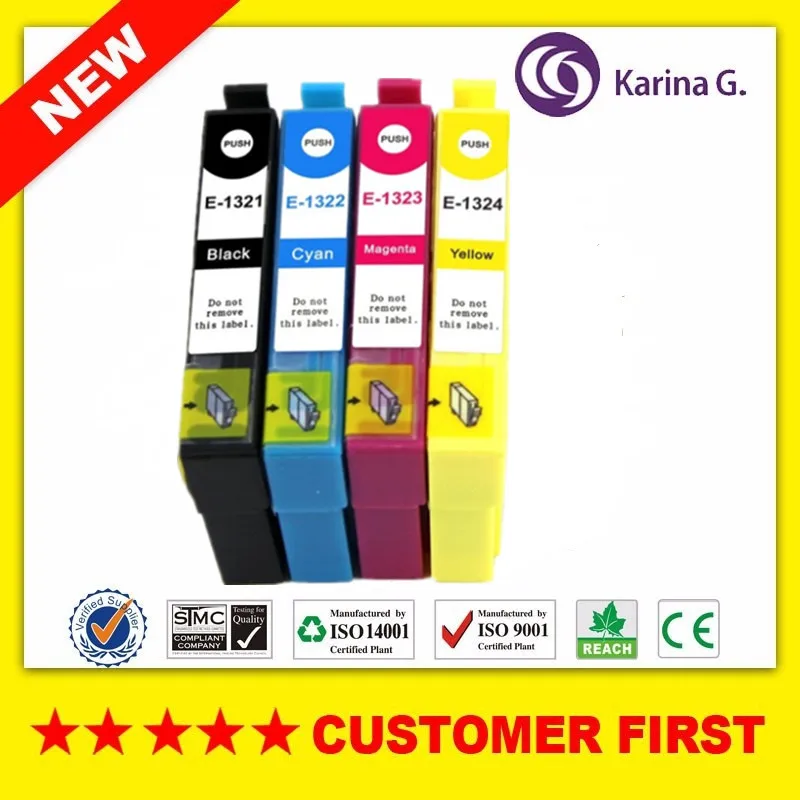Совместим с Epson T1321 T1322 T1323 T1324 чернильный картридж для принтера Stylus N11 NX125 NX130 и т.