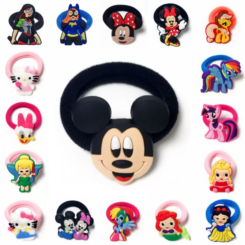 1000 шт Hairbands Микки и Минни Маус рисунок «Hello Kitty» дети резинки для волос эластичная резинка для волос принадлежности для волос для девочки волосы из бечёвки
