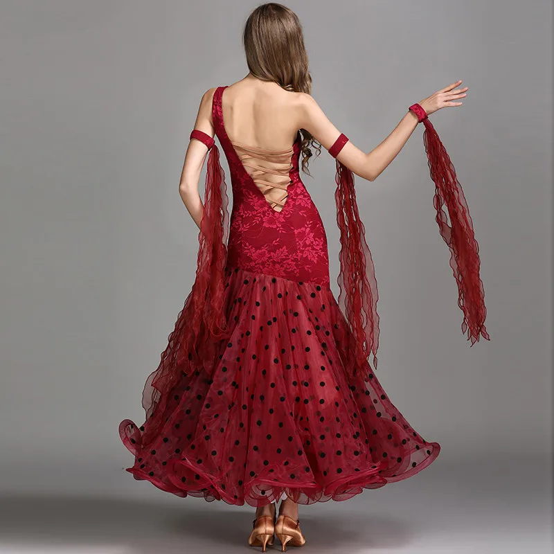 Платье для бальных танцев красное платья конкурса тандард стандартные