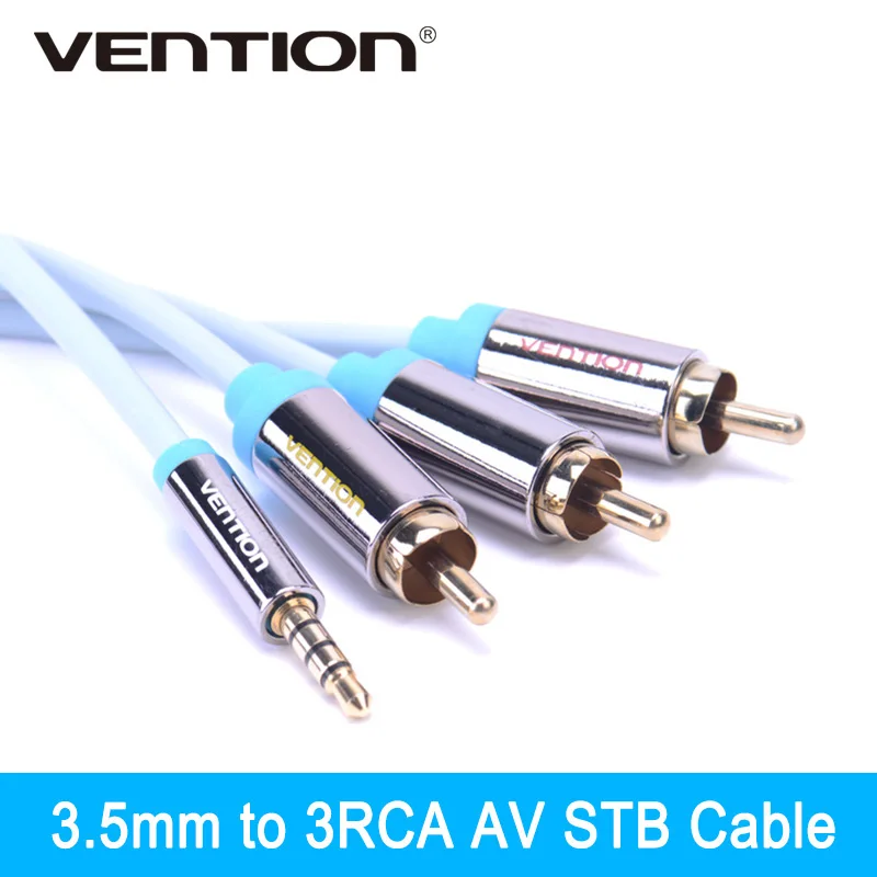 Высококачественный аудиокабель-адаптер Vention 2 м со штекером на штекер 3 5 мм RCA для