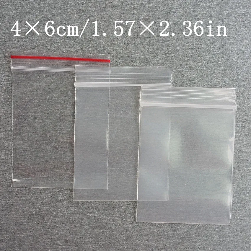 

3 Kinds Thickness 4x6cm Self Sealing Zipper Ziplock Plastic Package Reclosable Clip Chain Grocery Small Bags 1000pcs/lot