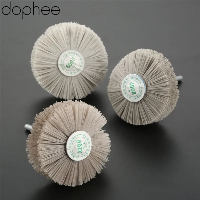 dophee Dremel Accessories Nylon Wheel Brush Wood Metal Polishing Buffing Grinding 320# 400# 600# for Drill Rotary Tool *3 | Инструменты