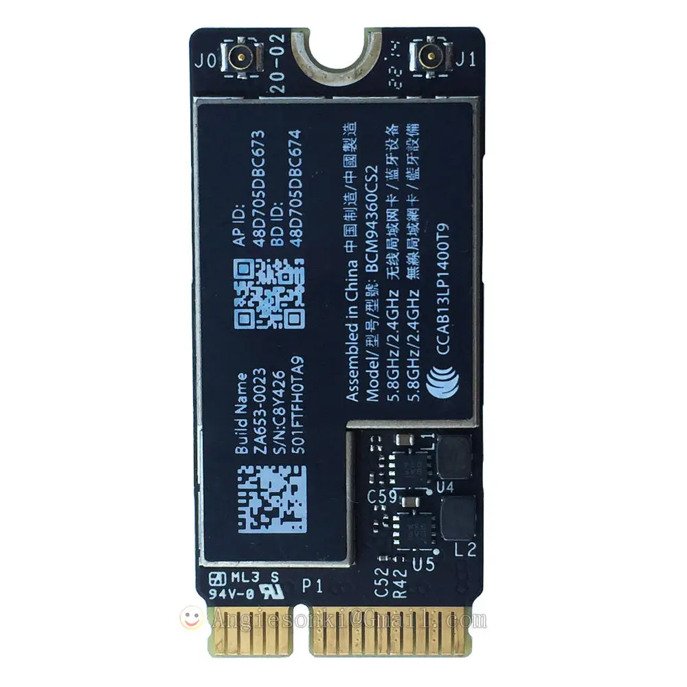 Беспроводная карта BCM94360CS2 AC + Bluetooth4.0 802.11ac Wi Fi в аэропорту 13 &quotAir A1465 A1466 MD711 MD712 MD760 761