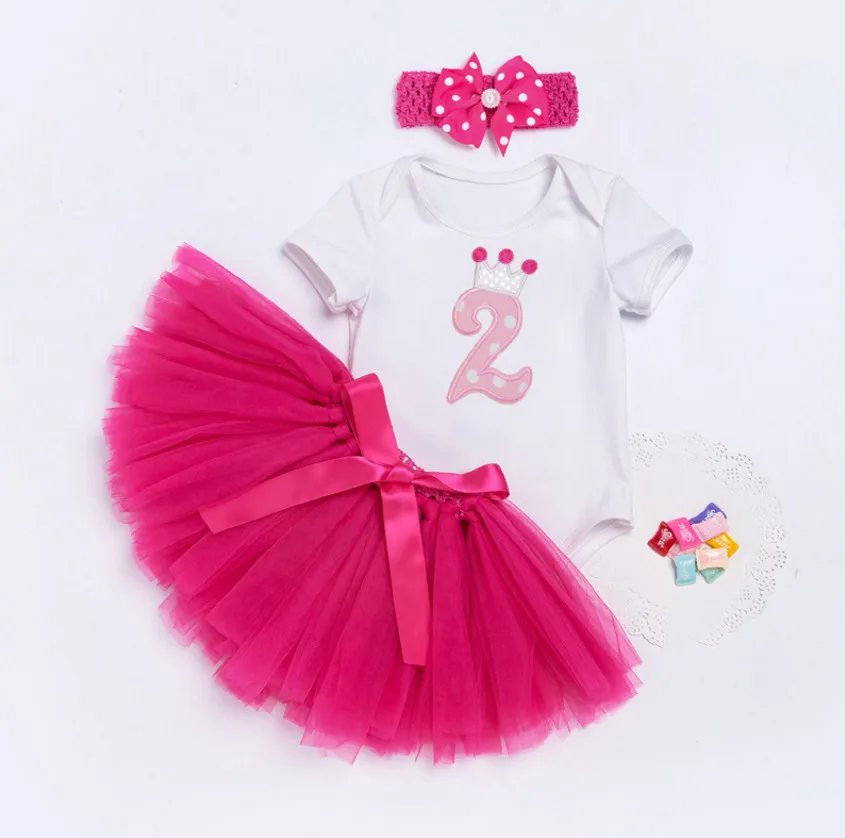 Комплекты одежды для новорожденных на день рождения маленьких девочек костюм